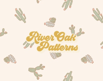 Padrão Boho de Cactos Sem Costura: Estampa do Deserto Ocidental (Download Digital)