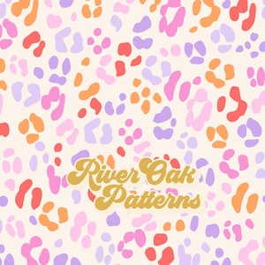 Motif léopard transparent pour sublimation de tissu, fichier répétitif groovy rose orange