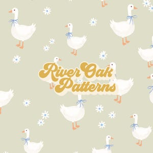 Silly Goose with Blue Coquette Bows Seamless file Pâques printemps fille ou garçon motif répétitif tendance pour papier numérique de sublimation de tissu