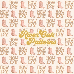 Howdy CowGirl Boots Boho Western Seamless File For Fabric Design Printing Sublimation
