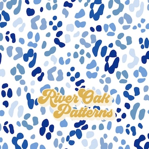leopard print Seamless Pattern for Fabric sublimation repeating file classic blue pattern