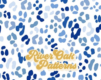 leopard print Seamless Pattern for Fabric sublimation repeating file classic blue pattern