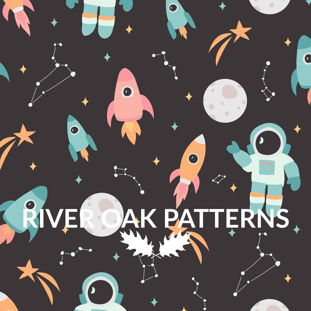 Rocket Man Pattern Astronaut Rocket Seamless Pattern: Space Kids Design (digital Download ...