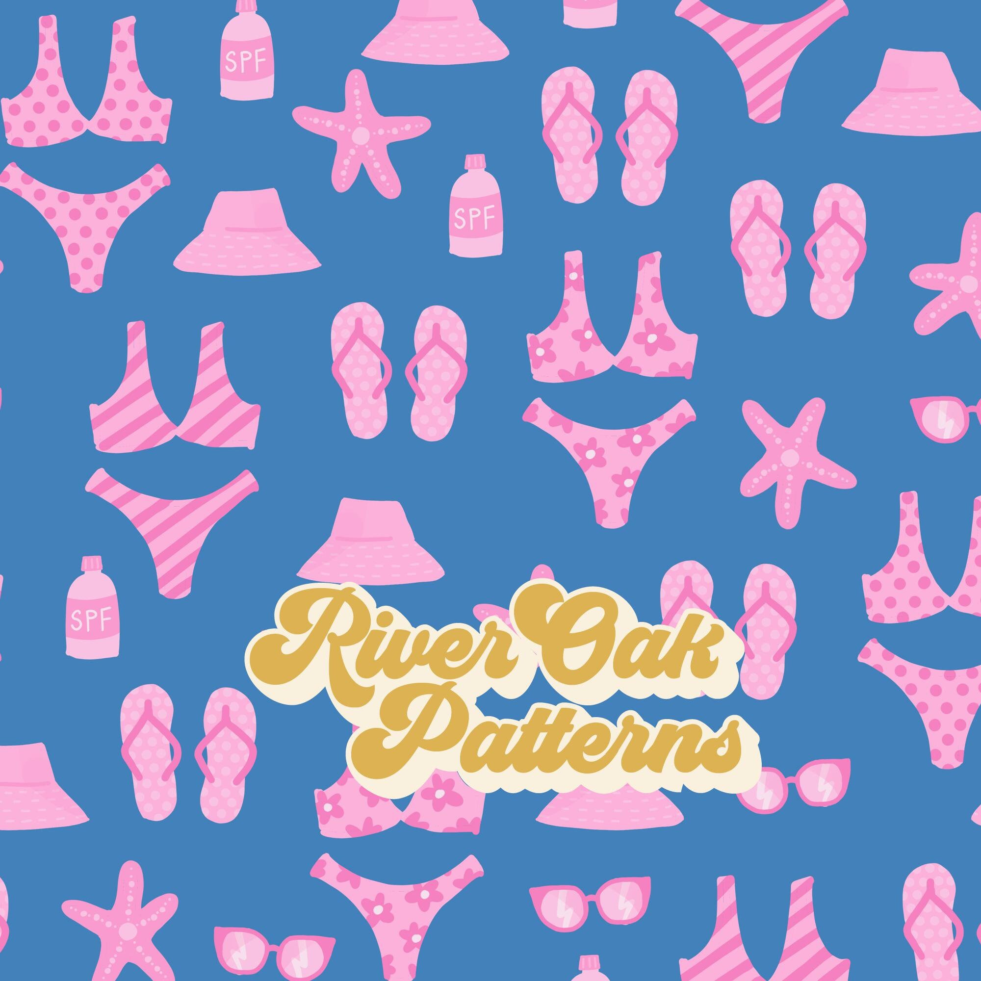 Sunbathing Summer Beach Seamless Pattern for Fabric Sublimation ...