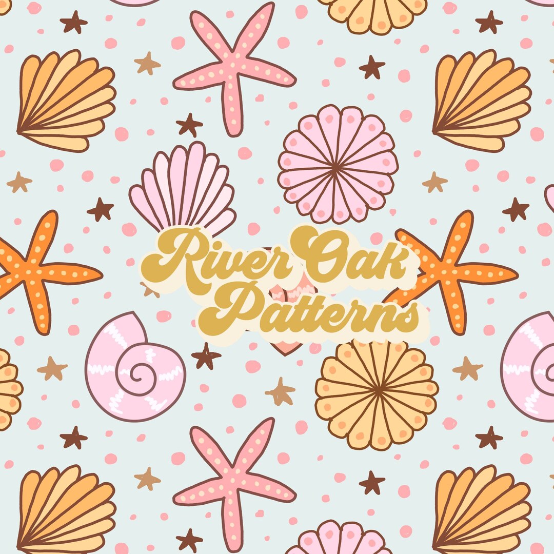 Beach Seamless File, Summer Sea Shells Repeat Pattern for Fabric ...