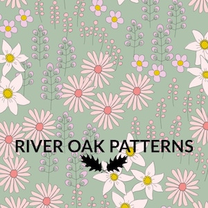 Spring Summer Hand Drawn Floral Seamless Pattern for Fabric sublimation repeating file for Commercial Use