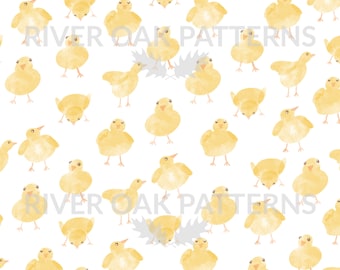 Chicks Seamless Pattern, Easter Spring Fabric (Digital Download)