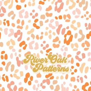 leopard print Seamless Pattern for Fabric sublimation repeating file 70s orange yellow vintage pattern