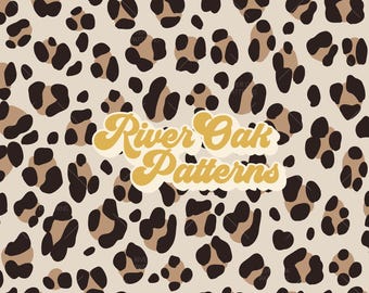 Leopard Print Seamless Pattern: Beige Brown Neutral Safari Animal (Digital File Download)