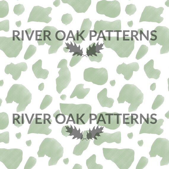 Sage Green Cow Print Seamless File Digital Repeat Pattern for Etsy