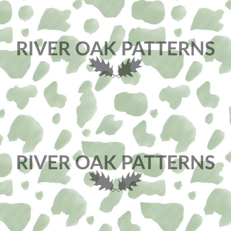 Sage Green Cow Print Seamless File Digital Repeat Pattern for Etsy