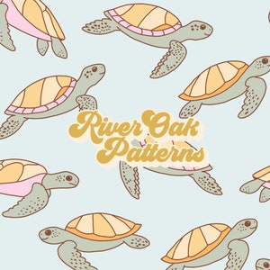 Sea Turtles Seamless File, summer ocean animal Repeat Pattern for fabric printing
