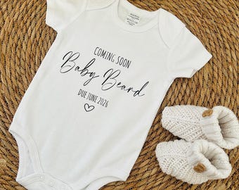 Personalised Pregnancy Announcement Babygrow | Surname & Due Date