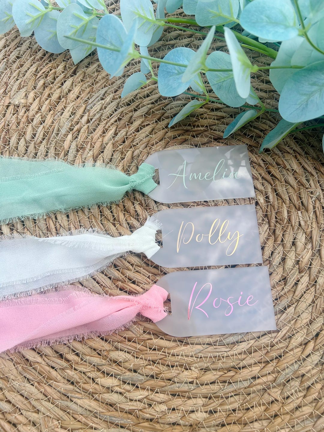 Personalised Frosted Acrylic Name Tags | Wedding Place Cards | Custom ...