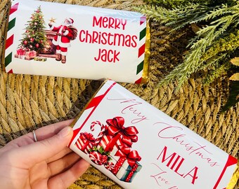 Christmas Personalised Galaxy Chocolate Wrappers | Custom Name Design | Stocking Filler | Secret Santa | Grandparents Gift | Teacher Gift |