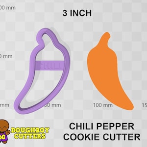 Chili Pepper Cookie Cutter | dough, fondant or polymer clay cutter |  Various sizes | Shapes for cookies, craft and Jewelry