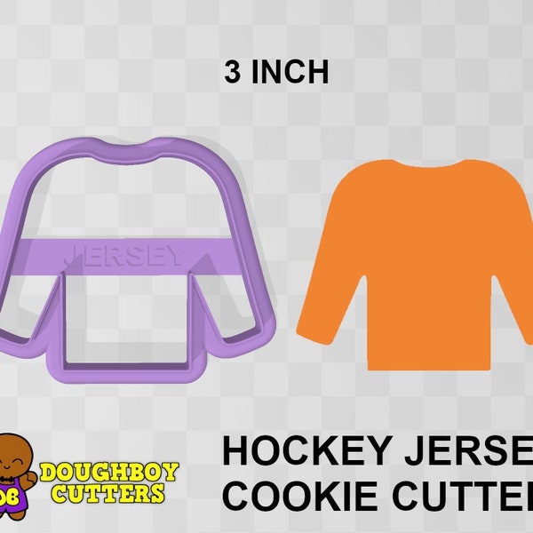 Hockey Jersey Cookie Cutter | dough, fondant or polymer clay cutter |  Various sizes | Shapes for cookies, craft and Jewelry