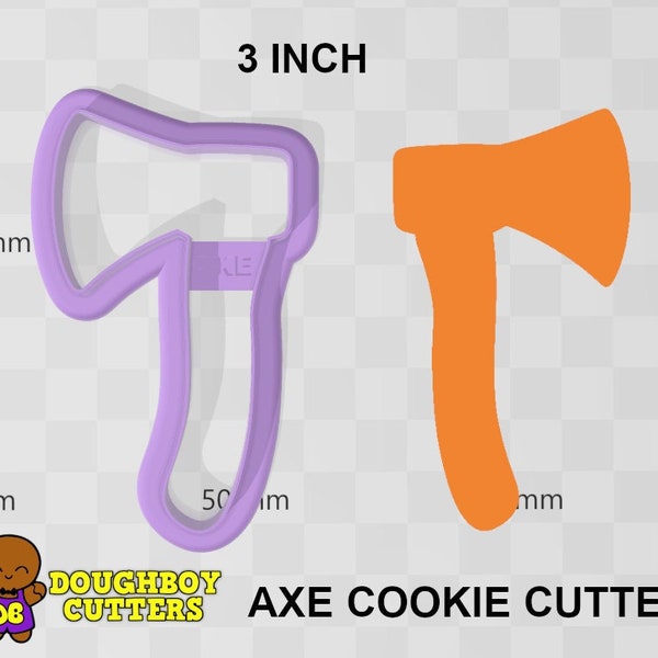 Axe cookie cutter | dough, fondant or polymer clay cutter |  Various sizes | Shapes for cookies, craft and Jewelry | Axe Throwing