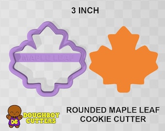 Rounded Maple Leaf Cookie Cutter | dough, fondant or polymer clay cutter |  Various sizes | Shapes for cookies, craft and Jewelry