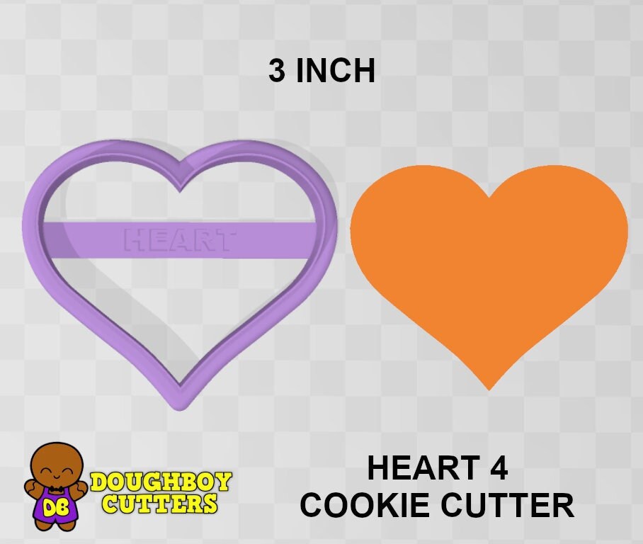 Heart 4 Cookie Cutter Dough Fondant or Polymer Clay Cutter Etsy