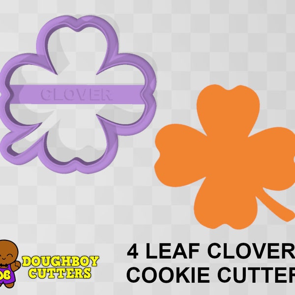 4 Leaf Clover Cookie Cutter | dough, fondant or polymer clay cutter | Various sizes | Shapes for cookies, craft and Jewelry