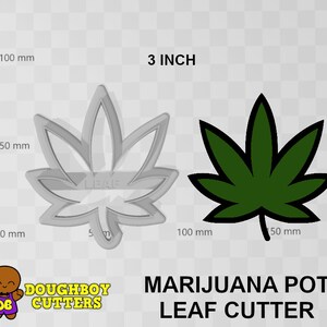 Pot Leaf cookie cutter | dough, fondant or polymer clay cutter |  Various sizes | Shapes for cookies, craft and Jewelry