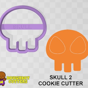 Skull 2 Cookie Cutter | dough, fondant or polymer clay cutter |  Various sizes | Shapes for cookies, craft and Jewelry