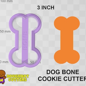 Dog Bone Cookie Cutter | dough, fondant or polymer clay cutter |  Various sizes | Shapes for cookies, craft and Jewelry