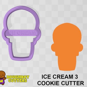 Ice Cream 3 Cookie Cutter | dough, fondant or polymer clay cutter |  Various sizes | Shapes for cookies, craft and Jewelry