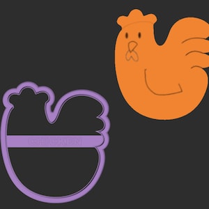 Chicken Cookie Cutter, dough, fondant or polymer clay cutter, Various sizes, Shapes for cookies, craft and Jewelry, Spring theme