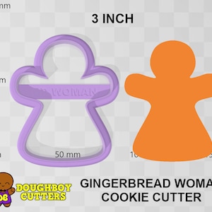 Gingerbread Woman Koekjes Uitsteker | deeg-, fondant- of polymeerkleisnijder |  Diverse maten | Vormen voor koekjes, knutselen en sieraden