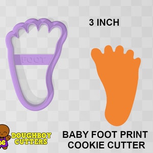 Baby Foot Print Cookie Cutter | dough, fondant or polymer clay cutter |  Various sizes | Shapes for cookies, craft and Jewelry. Baby Shower