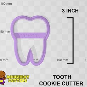 Tooth Cookie Cutter dough, fondant or polymer clay cutter Various sizes Shapes for cookies, craft and Jewelry image 3