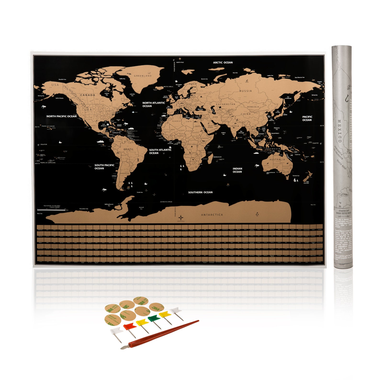 Scratch Off World Map World Map with Countries Travel Gift Etsy