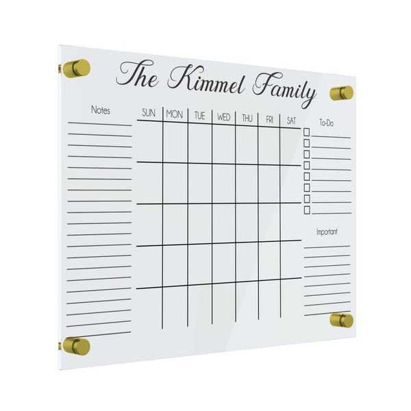 Custom Family Whiteboard Calendar Etsy