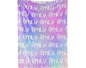 Personalized Blanket for Kids | Name Blanket for Girls and Boys | Custom Baby Blanket | Minky Throw Blanket | Fleece & Sherpa Sofa Blanket