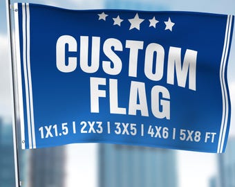 Ships Next Day, Made In USA - Personalized Flag - Upload Your Logo or Picture for a Custom Design - Double Sided Outdoor or Indoor Flag