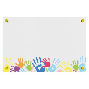 Custom Acrylic Dry Erase Board for Wall with Stylish, School Themed Border - Shipped Next Day, Made in USA, Non-Magnetic, Board for Teachers