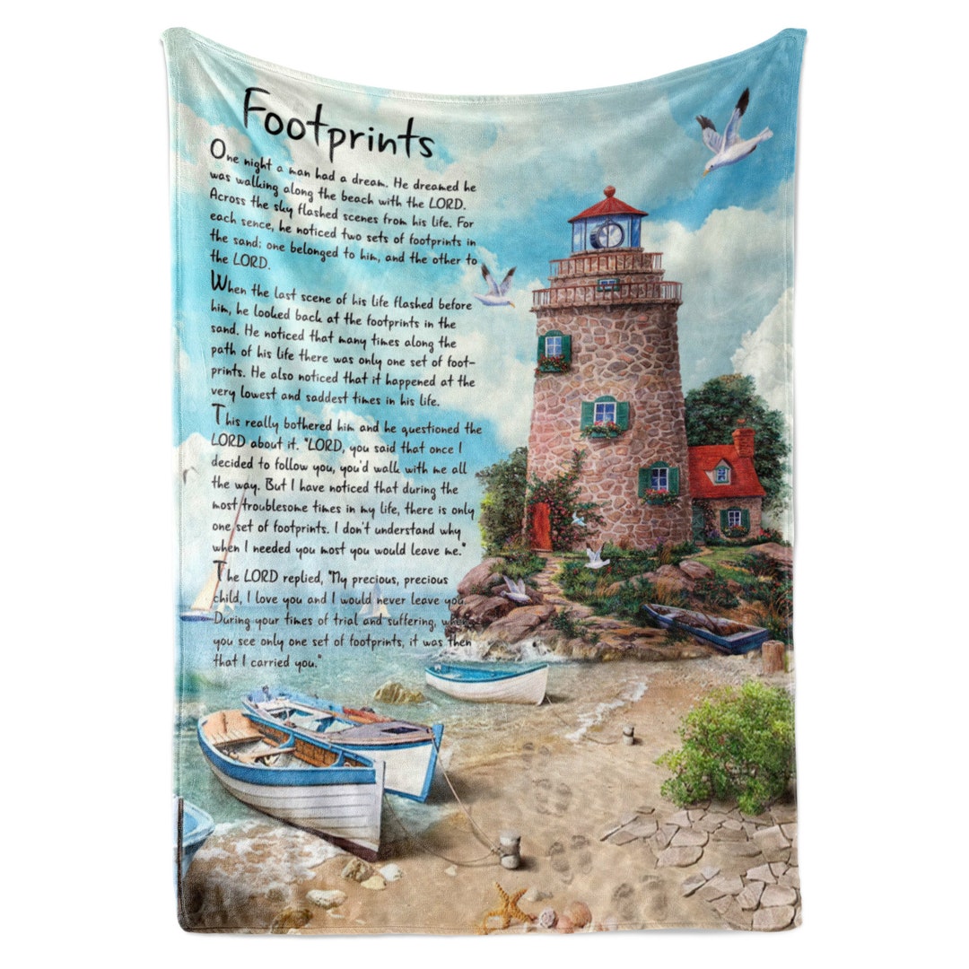 Lighthouse Scripture Blanket Lighthouse Blanket Super Soft Plush Fleece