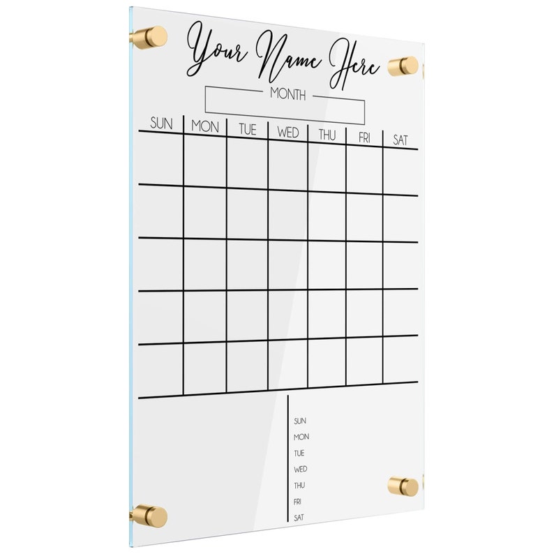 Custom White Board Calendar Family Calendar Dry Erase to Etsy