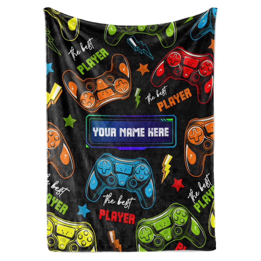Personalized Gaming Blanket for Boys Soft Throw Blanket for Gamers
