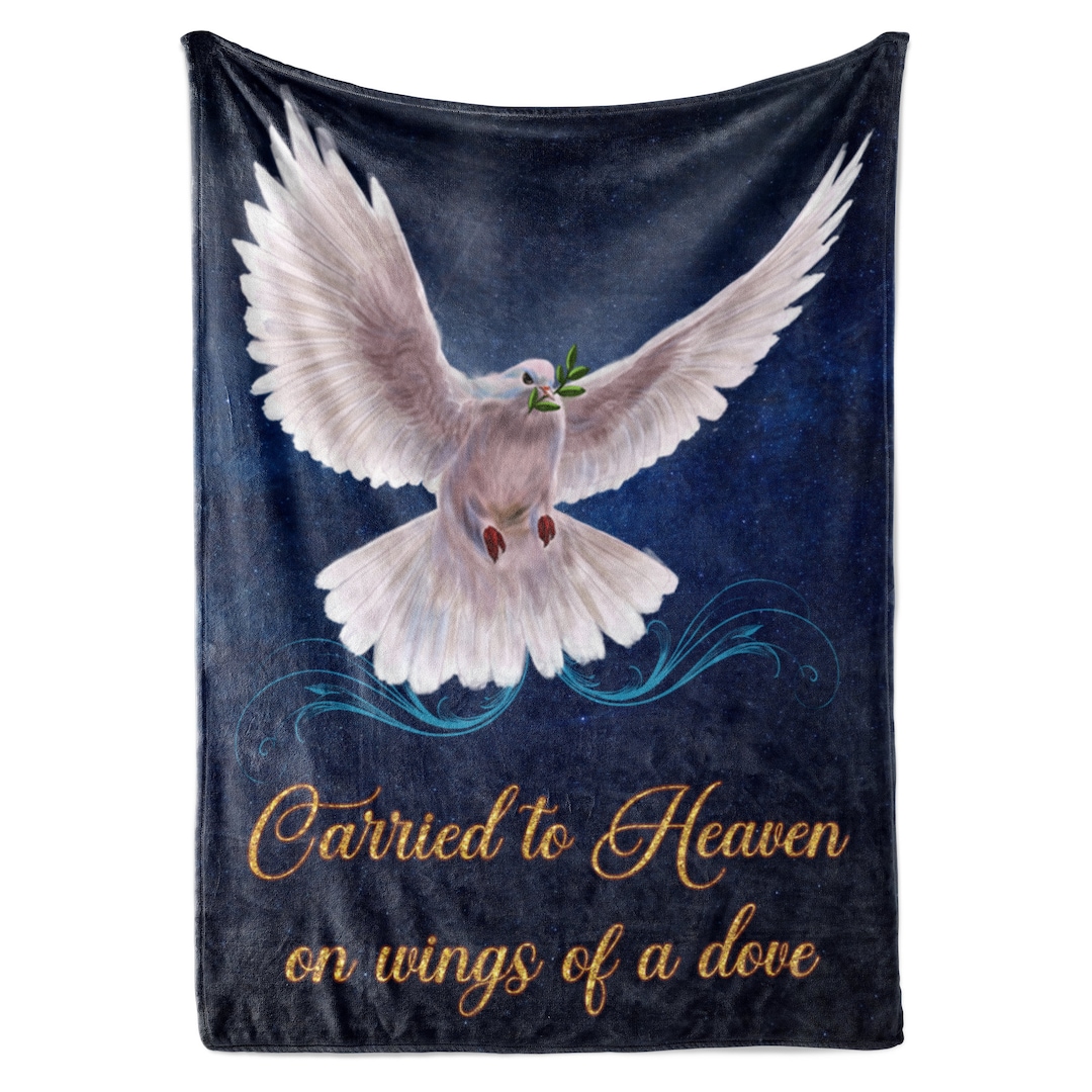 Personalized White Dove Blanket for Remembrance Thoughtful Memorial