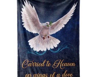 White Dove Blanket for Remembrance | Thoughtful Memorial Keepsake for Lost Loved Ones | Custom Throw for Men and Women