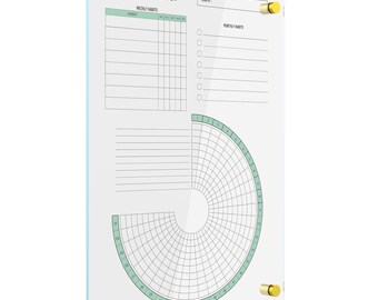 Habit Tracker Board | Accountability Tracker for Wall | Goal Tracker Board | Motivational Goal Journal | Productivity Tool