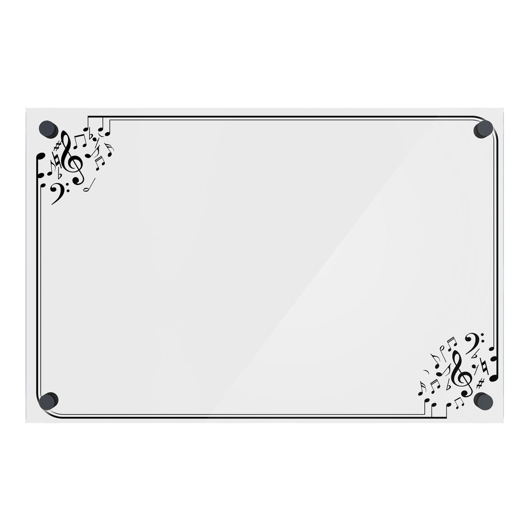 Acrylic Dry Erase Board for Wall With Musical Note Border Shipped Next