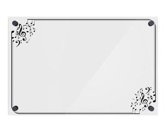 Acrylic Dry Erase Board for Wall with Musical Note Border - Shipped Next Day, Made in USA, Whiteboard for Music Room