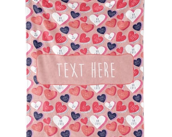 Ships Next Day, Personalized Valentine's Day Sweetheart Throw Blanket - Made in USA - Customized Gift - Cozy and Soft Couch or Bed Blanket