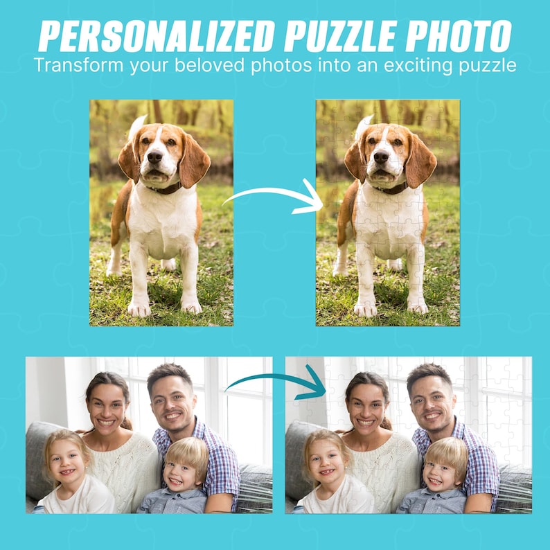Ships Next Day, Made in USA - Custom Puzzles With Your Photos - Personalized Photo Jigsaw Puzzle - Gift for Friends, Couple, Family image 4