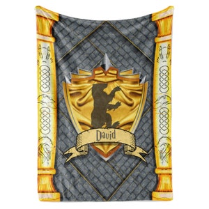Personalized Wizard Blanket for Boys and Girls | Magic Movie | Loyalty House | Throw Blanket | Fleece and Sherpa | Bed Cover | Couch Blanket