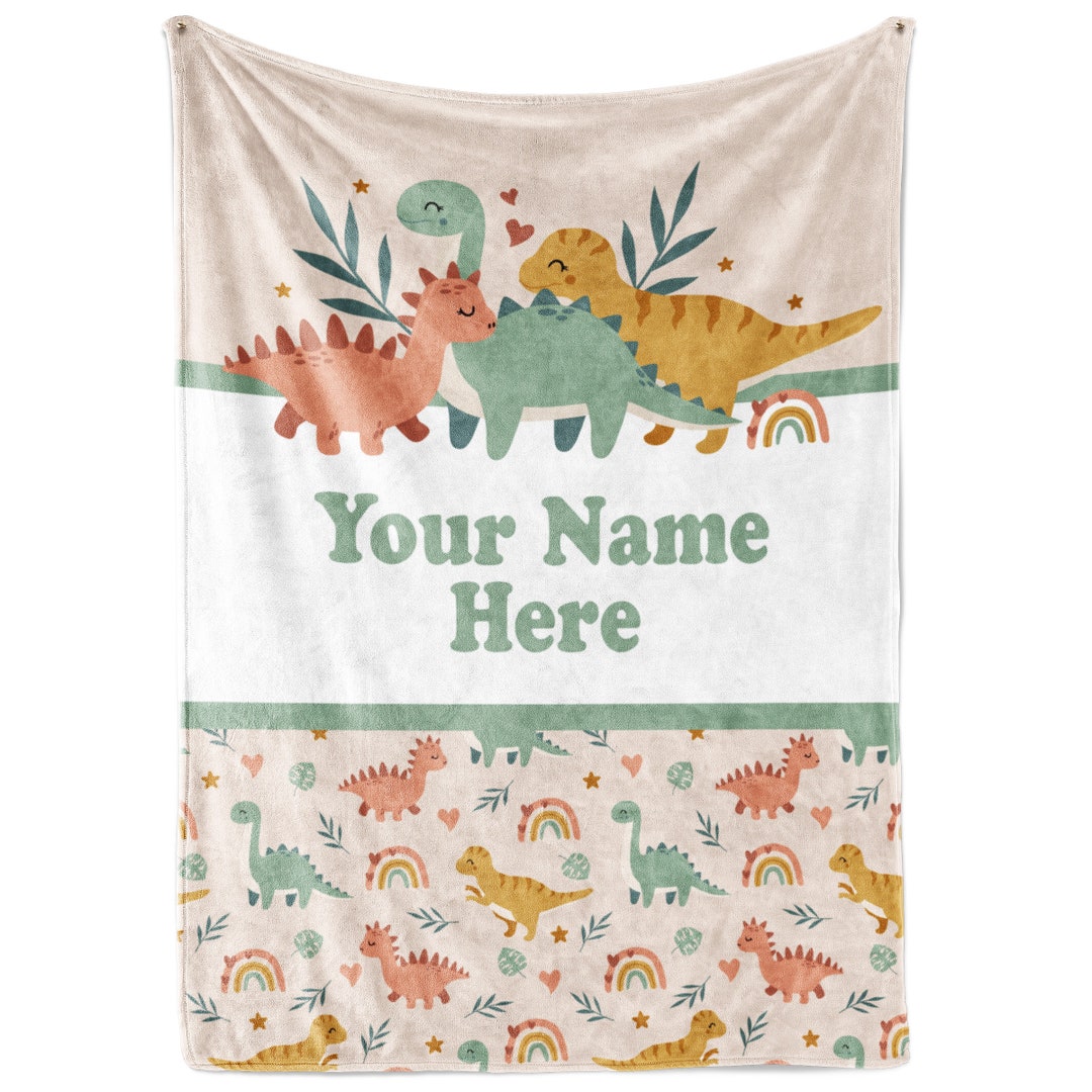 Personalized Dinosaur Blanket for Kids, Ships Next Day Dino Throw